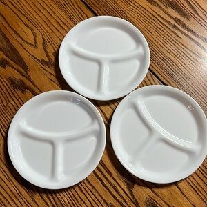 3 Corelle divided plates